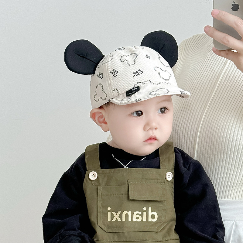 Sombrero para bebés coreanos 2024 letras de dibujos animados primavera y otoño nueva moda para niños niñas gorra de lengua de pato bebé