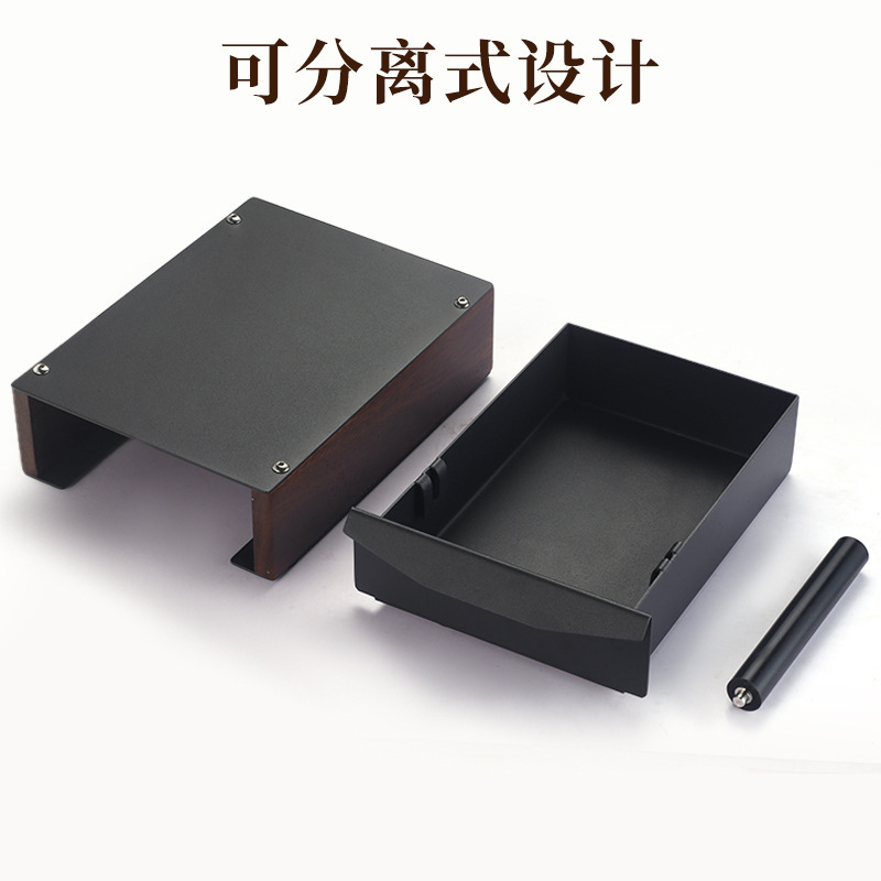 胡桃木咖啡粉渣盒抽屉式商用不锈钢敲渣盒大容量意式咖啡废渣筒|undefined