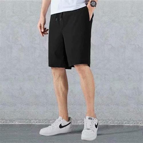Summer Ice Silk Mesh Eye Men's Quick-Drying Sports Pants Slim Fit Casual Outerwear Loose Five-Finger Plus Size Ice Silk Pants