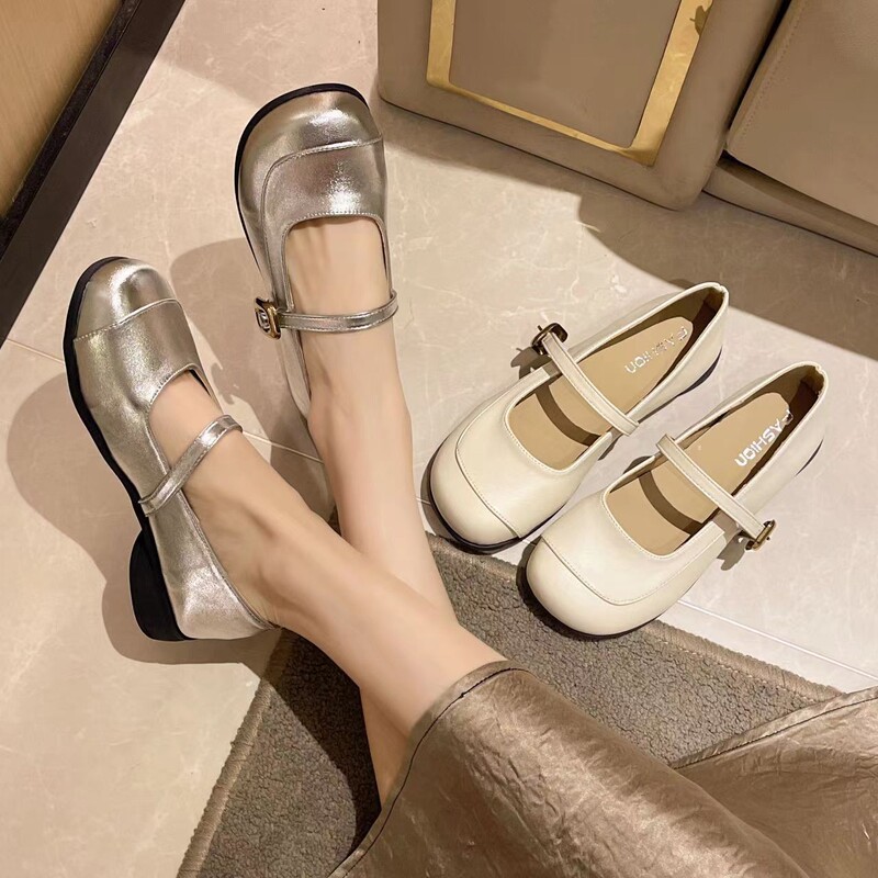 Gentle Cream-Colored Mary Jane Shoes, Slimming and Versatile, Shallow-Cut, Retro, Easy to Match with Skirts, 2026 New Summer Shoes Gentle Cream-Colored Mary Jane Shoes, Slimming and Versatile, Shallow-Cut, Retro, Easy to Match with Skirts, 2026 New Summer Shoes