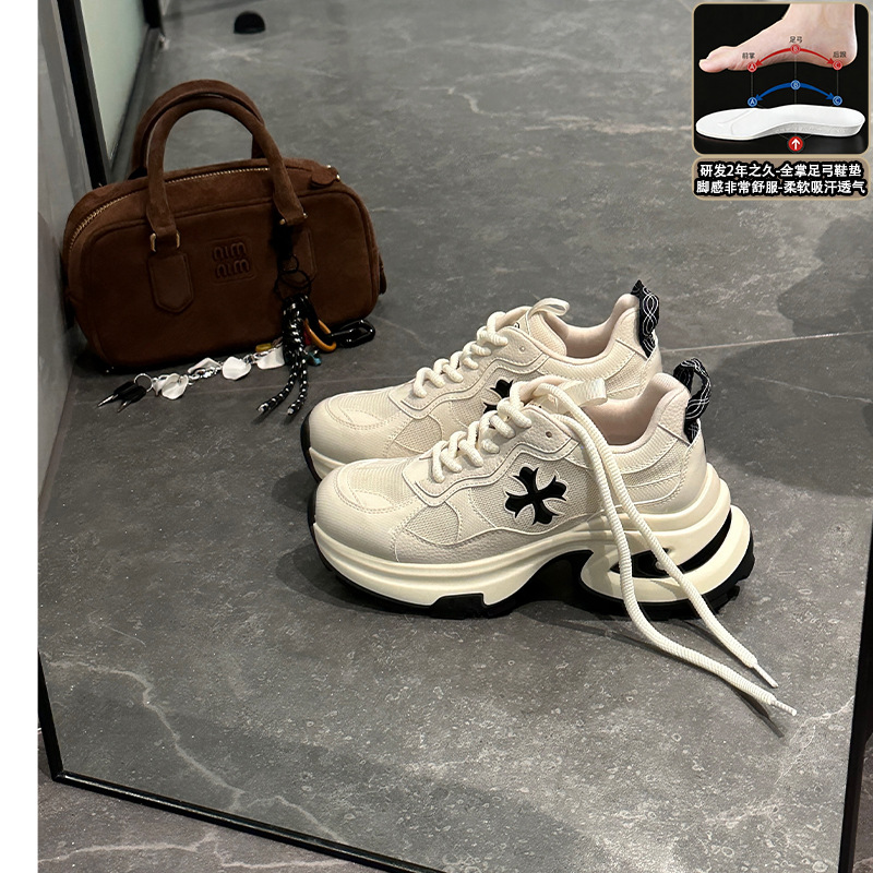 Uncle's Home [Research and Development Improved Elegant Version] Thick-Soled Breathable Dad Shoes for Women 2026 New Spring Versatile Sneakers