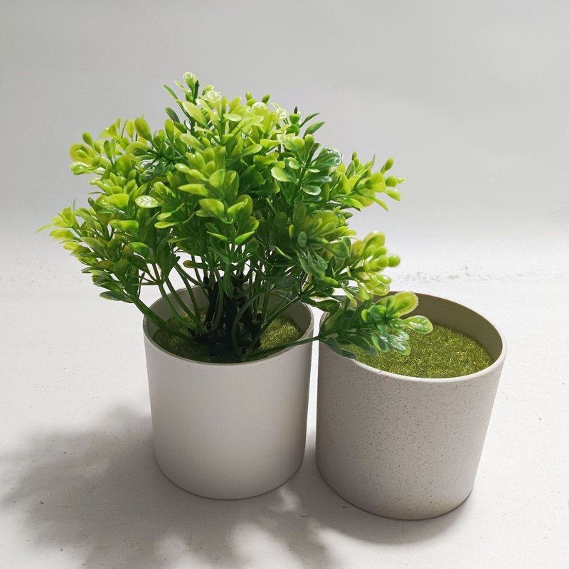 Amazon 模擬小さな鉢植え装飾品ホーム小さなユーカリ竹の葉デスクトップ装飾造花プラスチック小さな新鮮な|undefined