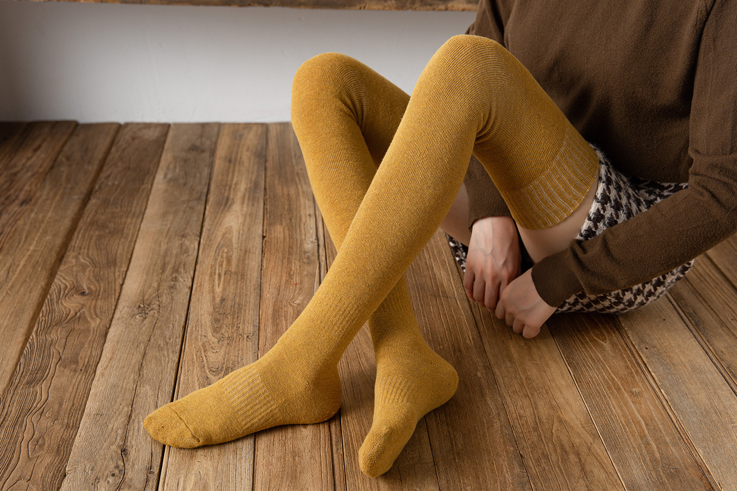 Calzini da donna autunnali e invernali sopra il ginocchio calzini da coscia caldi calzini in spugna calzini lunghi da donna in cotone calzini spessi al ginocchio in stile giapponese_voghion.com