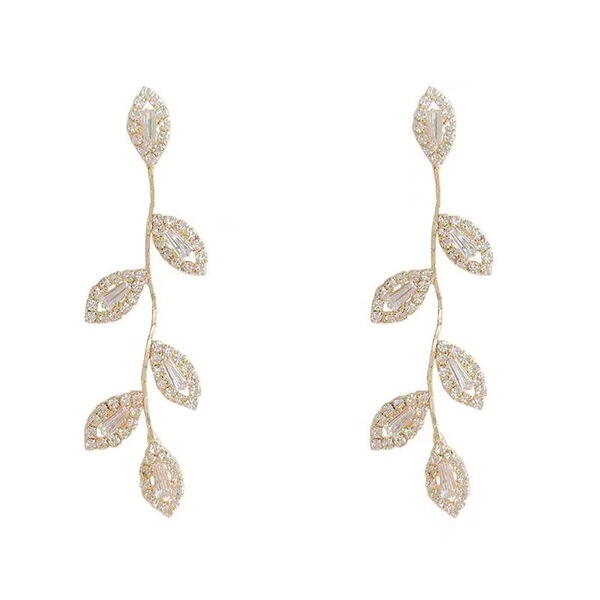 Long universal sophisticated earrings with zircon with tassels