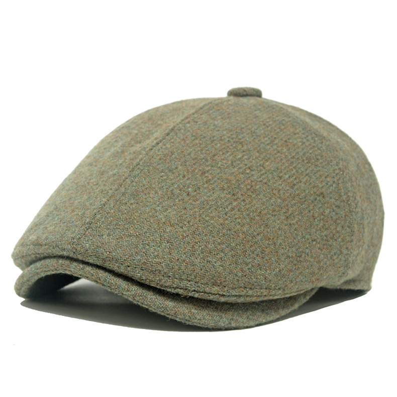 Unisex Retro British Style Solid Color Curved Eaves Beret Hat display picture 1