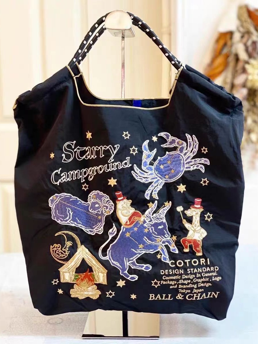 厳選ネット赤同項日系ボールチェーン刺繍レジ袋女性ファッション小衆大容量シングルバッグ潮