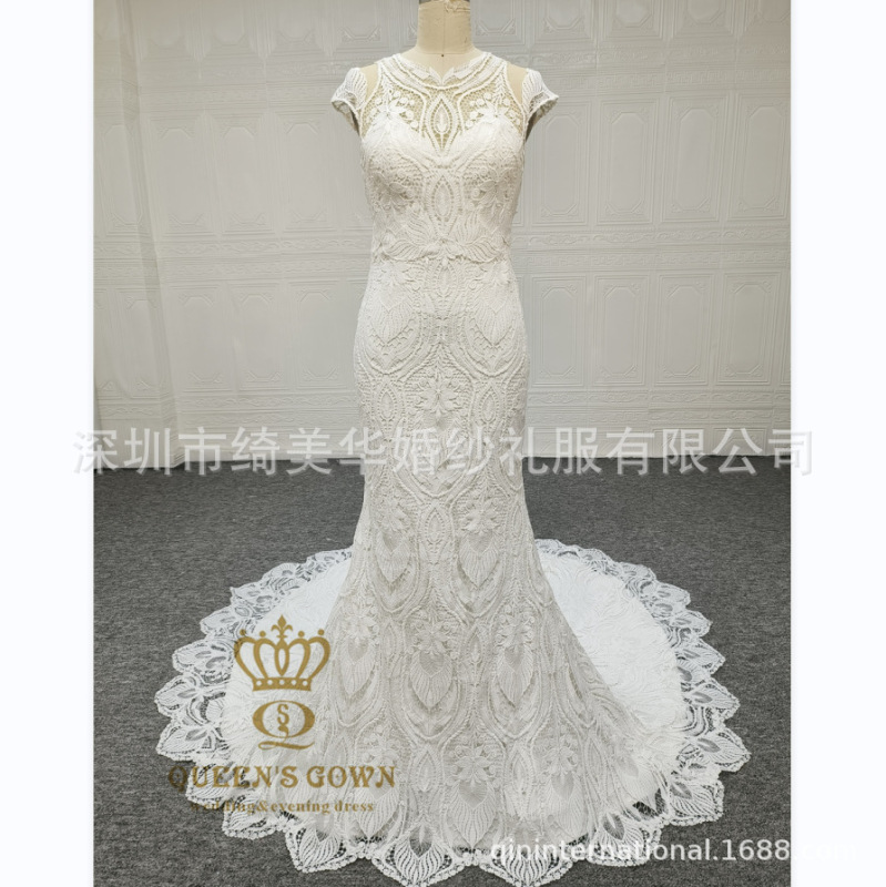 2024 Boho Fishtail Wedding Dress Elegant Sleeveless high quality Water Soluble Lace Sexy Backless Dress 2024 Boho Fishtail Wedding Dress Elegant Sleeveless high quality Water Soluble Lace Sexy Backless Dress