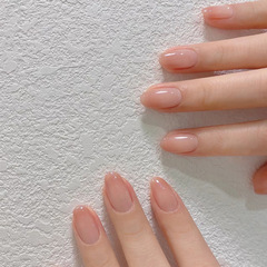 歐美跨境穿戴甲美甲甲片ins水滴形漸變粉色指甲貼成品可拆卸