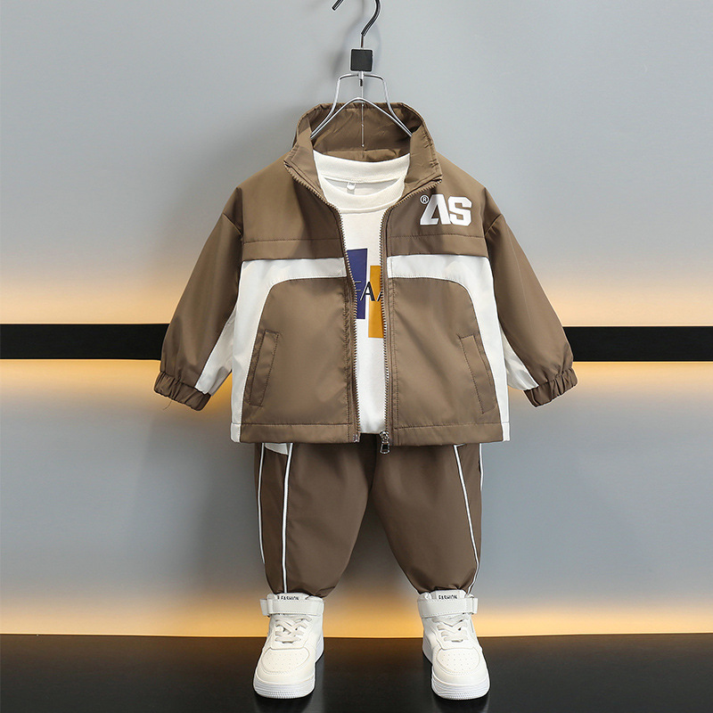 5846 Traje deportivo para niños Estilo de primavera y otoño Estilo occidental 2025 Nuevo niño Versión coreana de dos piezas Ropa de otoño de moda para bebés