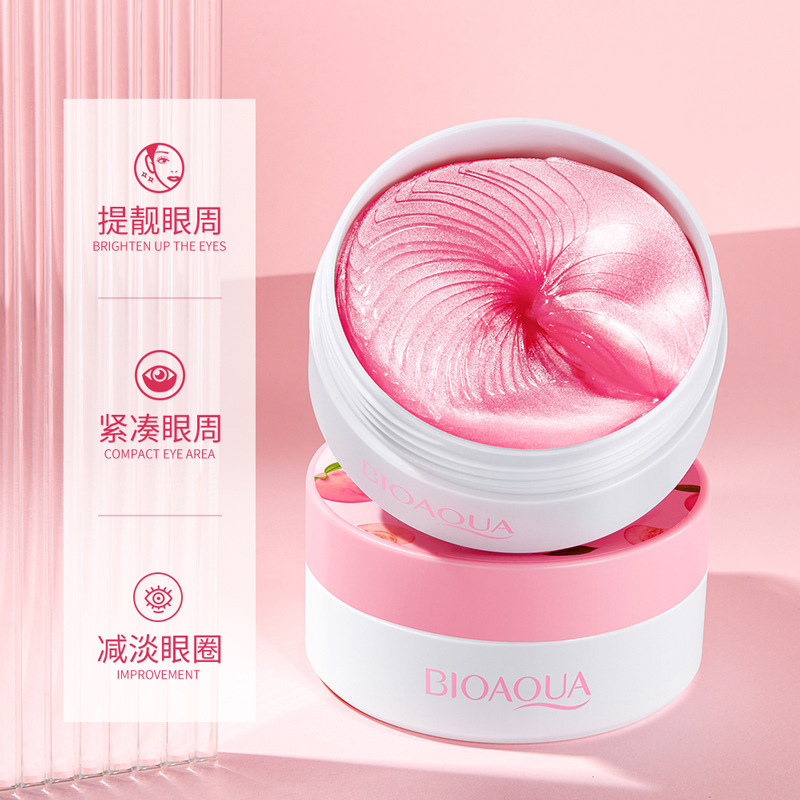 Boquan Ya-shui Peach Liusheng Peptide Eye Mask hidratación deshidratación círculos oscuros alrededor de los ojos pegatina de ojos al por mayor