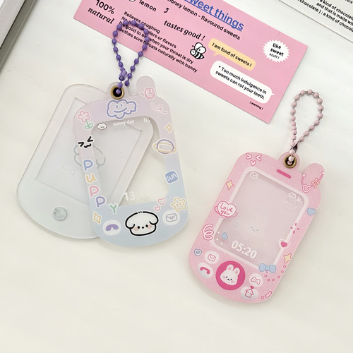 Original cute mobile phone puppy 1 inch ID photo magnetic card holder card brick goo card goo disk acrylic hard card holder