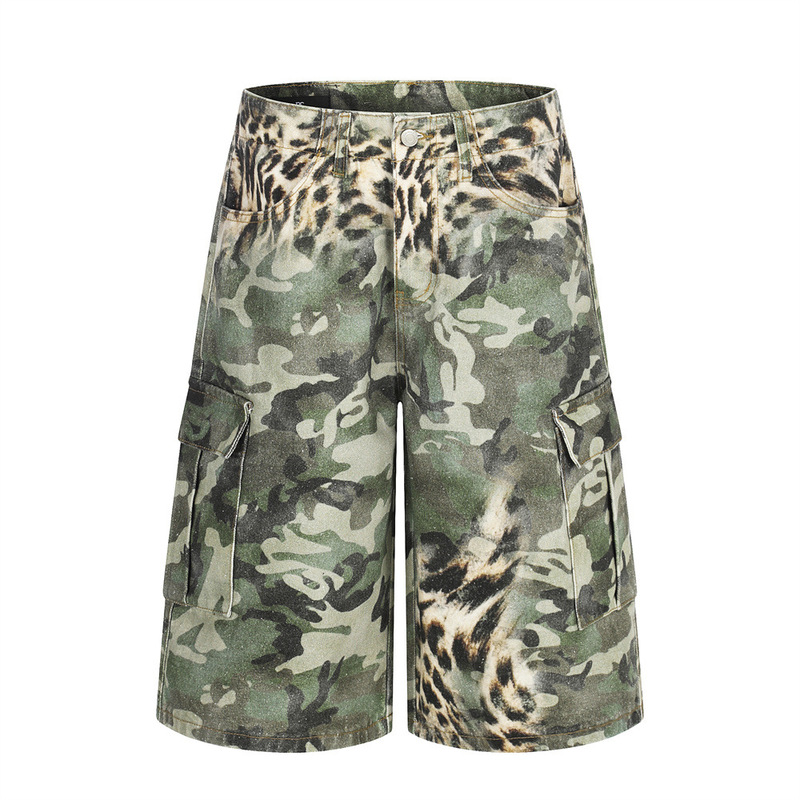 European and American High Street Men's Jeans, Men's Outdoor Camouflage Leopard Print Trendy Brand Loose New Style Wide-Leg Pants for Boys European and American High Street Men's Jeans, Men's Outdoor Camouflage Leopard Print Trendy Brand Loose New Style Wide-Leg Pants for Boys