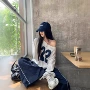露肩辣妹秋冬季新款卫衣