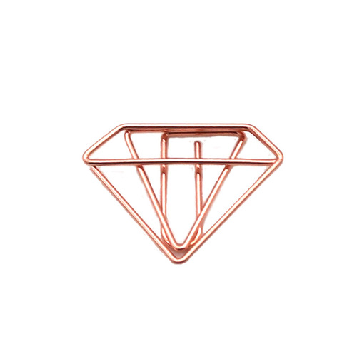 Creative Metal Gold Diamond Paper Clip Wholesale Student Stationery 4D Clip Hand Account Clip Cartoon Paper Clip