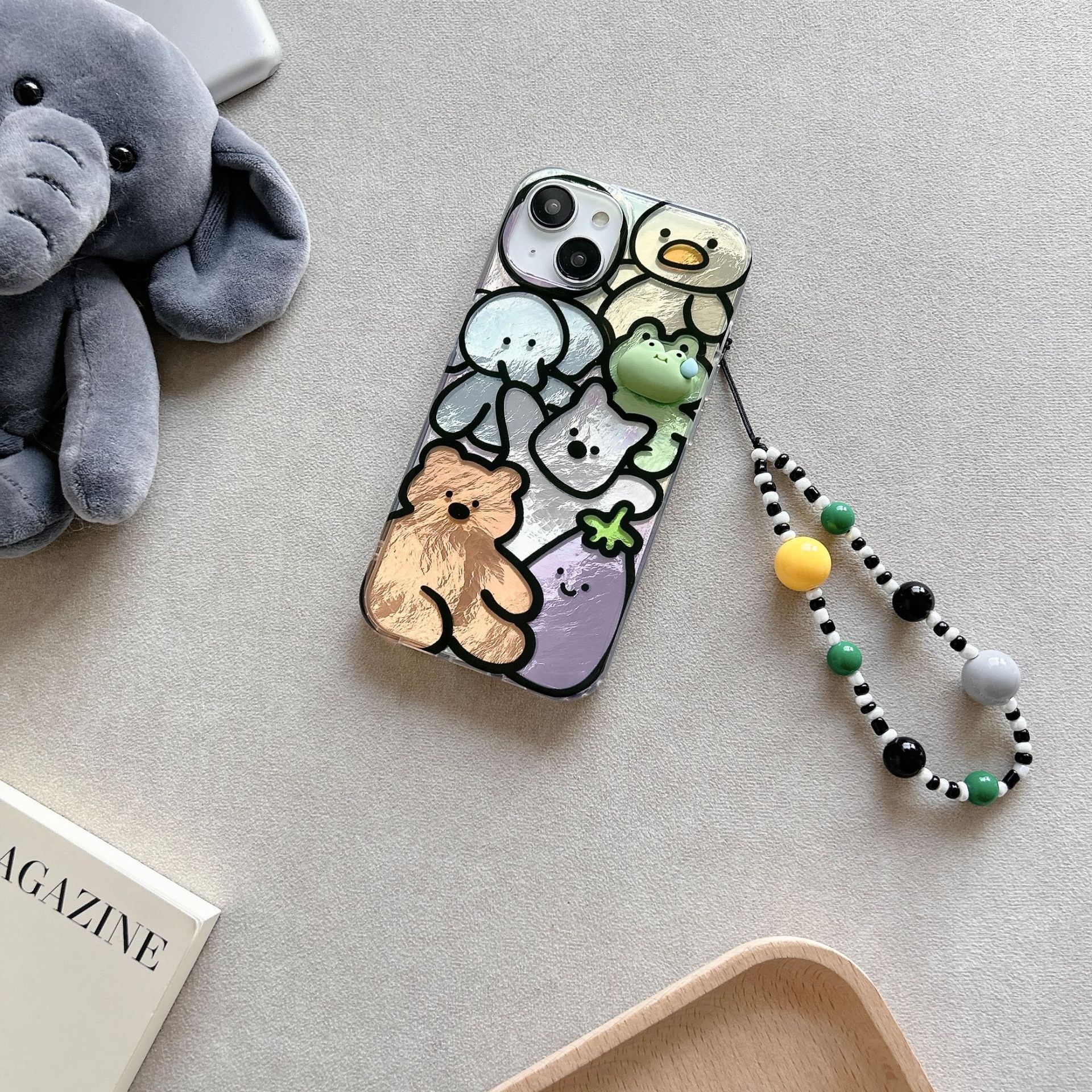 Divertido animal de berenjena de dibujos animados para Apple 14/15Pro nueva funda para teléfono móvil 16Promax nicho 13 niñas