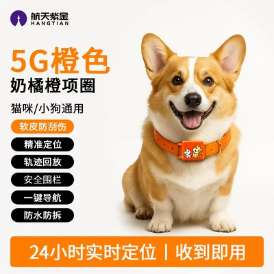 to prevent loss, GPS Locator - 5g-orange-tangerine-orange-collar-universal-for-catspuppies-soft-leather-anti-scratch-precise-positioning-track-playback-safety-fence-one-click-navigation-waterproof-tamper-proof-and-anti-dismantling