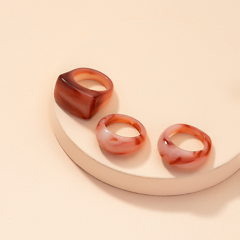 wholesale jewelry retro acrylic resin ring set Nihaojewelry