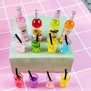 The new three -dimensional with Kongyang wine bottle with a rim transparent drink cup DIY material micro -landscape ornament pendant accessories
