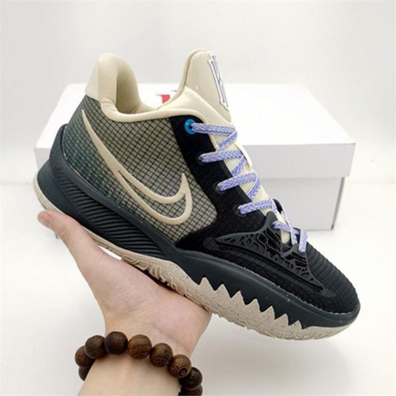 Kyrie 4Th Generation Basketball Shoes Pure Original Low4 Low-Top Shock-Absorbing Men's and Women's Coral Orange Air Cushion Kyrie 5 Wear-Resistant Practical