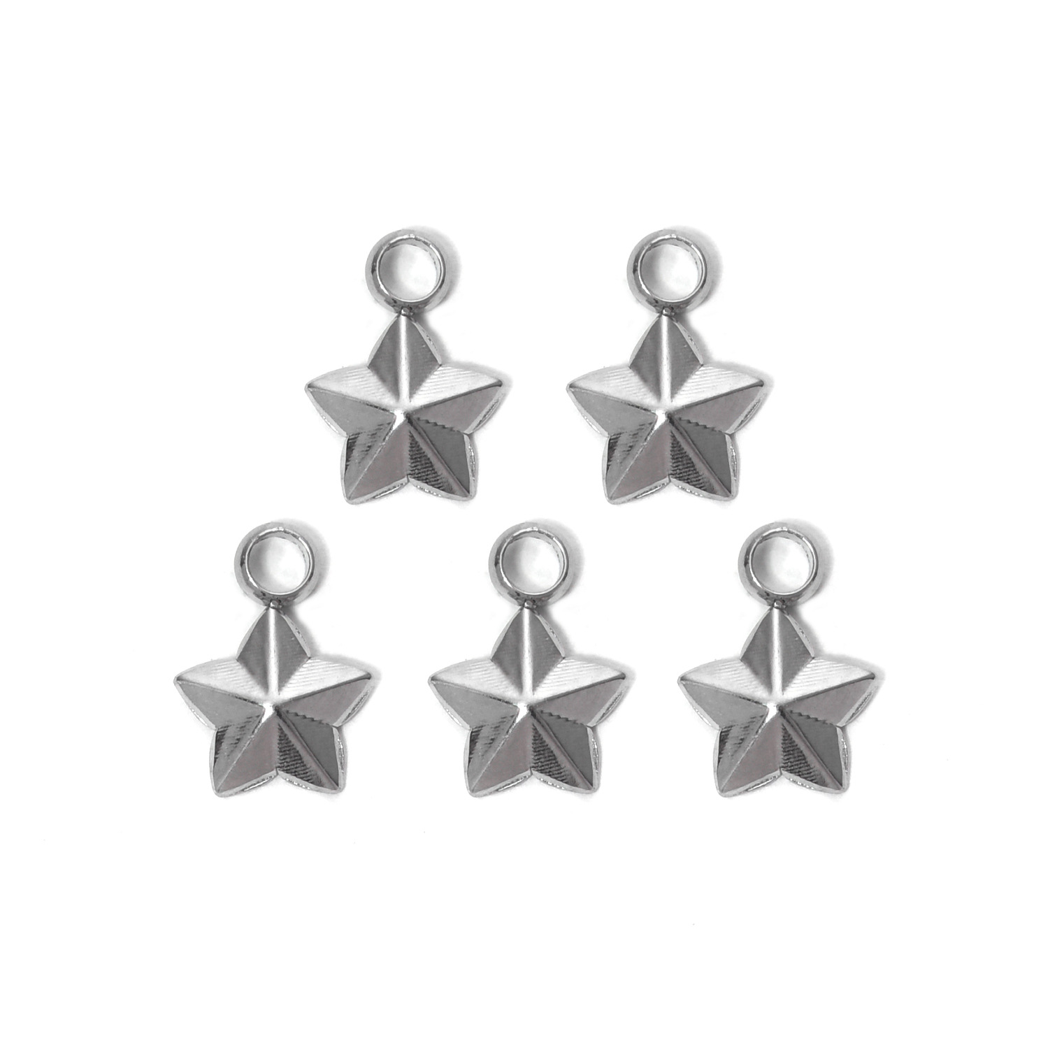 All Seasons Season Plating Design 5 PCS/Package 304 Stainless Steel Star Pendant