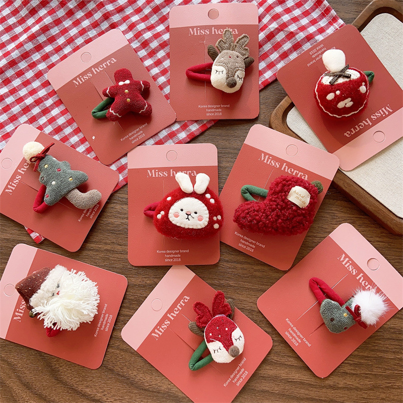 Regalo di Natale Mori ragazza colore bambini carino imbottito cotone coniglio capelli cerchio ragazza vino rosso Natale rosso amore testa corda coppia_voghion.com