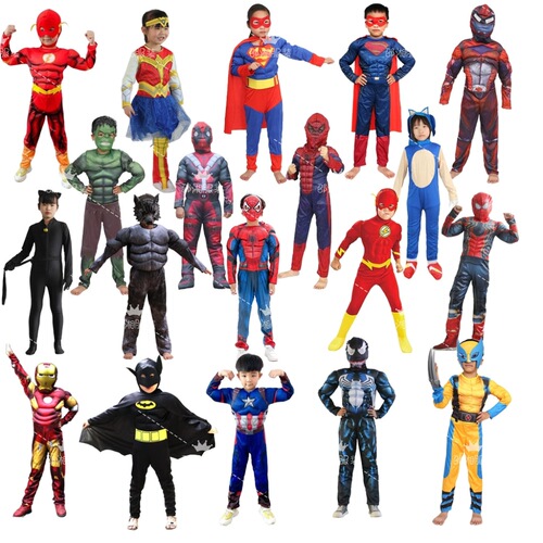 Children's cosplay Captain America Spider-Man Iron Man Thor Hulk Optimus Prime Deadpool muscle performance costume