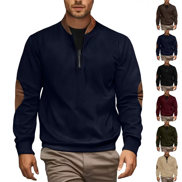 European and American Spot 2025 Men's Casual Jacket Autumn and Winter Sweatshirt European Station Drop Shipping Amazon Pullover Zipper Shirt