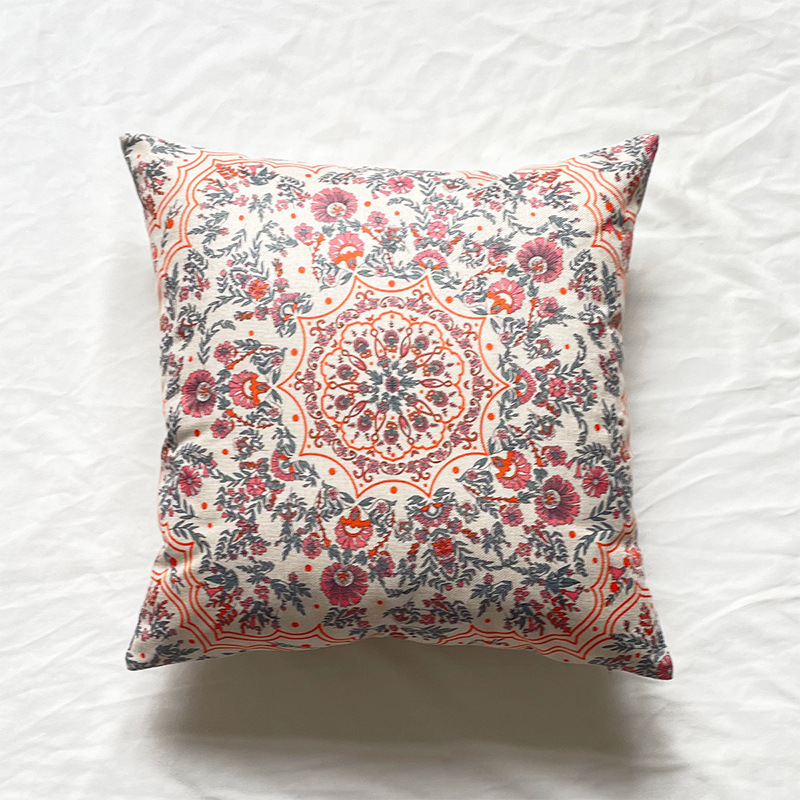 Verdikt en gecodeerd linnen gele bloem plant bloem bedrukt kussensloop huisdecoratie bankkussenhoes_voghion.com