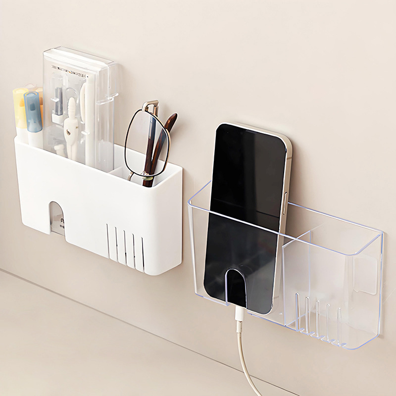 Air Conditioner Remote Control Storage Box Punch-Free Wall Box Mobile Phone Charging Wall-Mounted Transparent Wall-Mounted Simple Placement Rack Air Conditioner Remote Control Storage Box Punch-Free Wall Box Mobile Phone Charging Wall-Mounted Transparent Wall-Mounted Simple Placement Rack