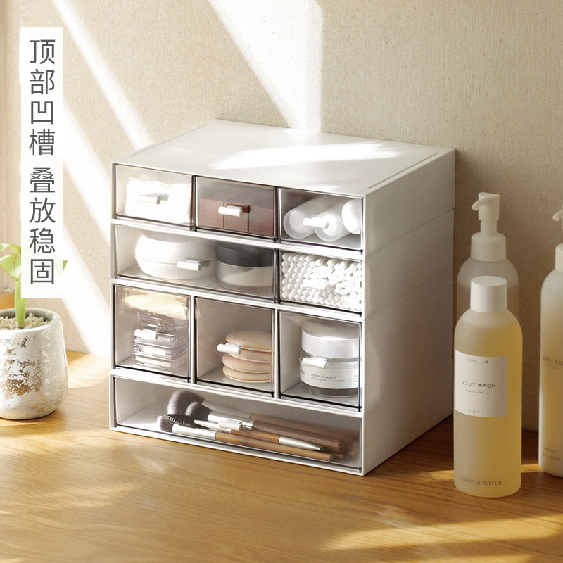 デスクトップ収納ボックス引き出し式オフィス寮文房具化粧品多層機能整理収納ボックス