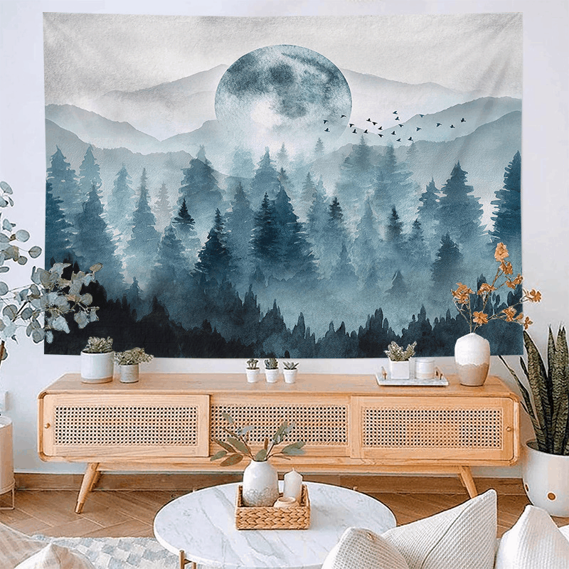 Forest 2022 Background Cloth Wall Cloth Hanging Cloth Nordic Style Tapestry Bedroom Hanging Cloth Bedhead Mist-H_voghion.com