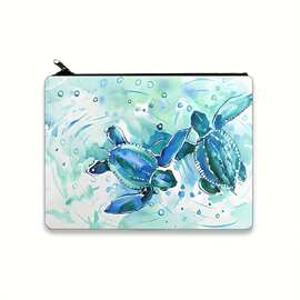 跨境款帆布笔袋批发印花女士化妆包防水便携物品收纳袋礼物