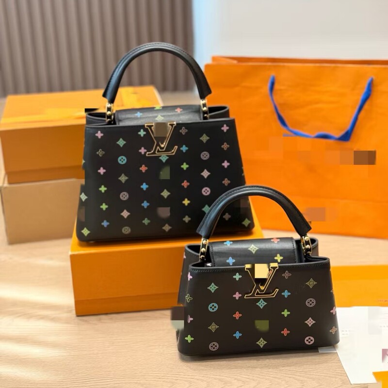 Cross-Border Foreign Trade 2026 New Model L Brand Capucines Painted Floral Leather High-End Shoulder Crossbody Bag Classic Fashion Cross-Border Foreign Trade 2026 New Model L Brand Capucines Painted Floral Leather High-End Shoulder Crossbody Bag Classic Fashion