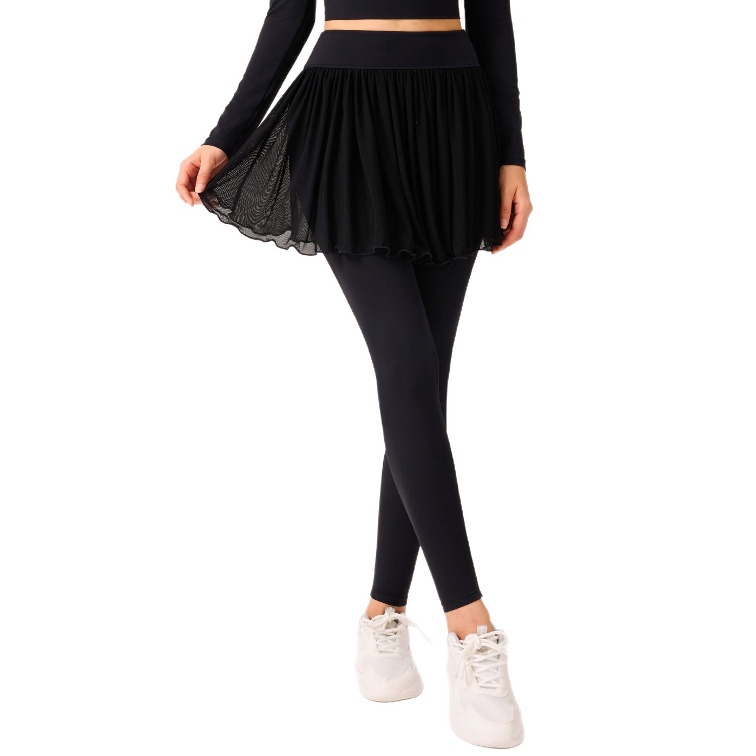 Primavera y verano cintura alta adelgazante ocio corrida matutina, ropa de fitness de cintura V, cintura de cadera, ropa de ejercicio, pantalones elásticas para mostrar piernas largas