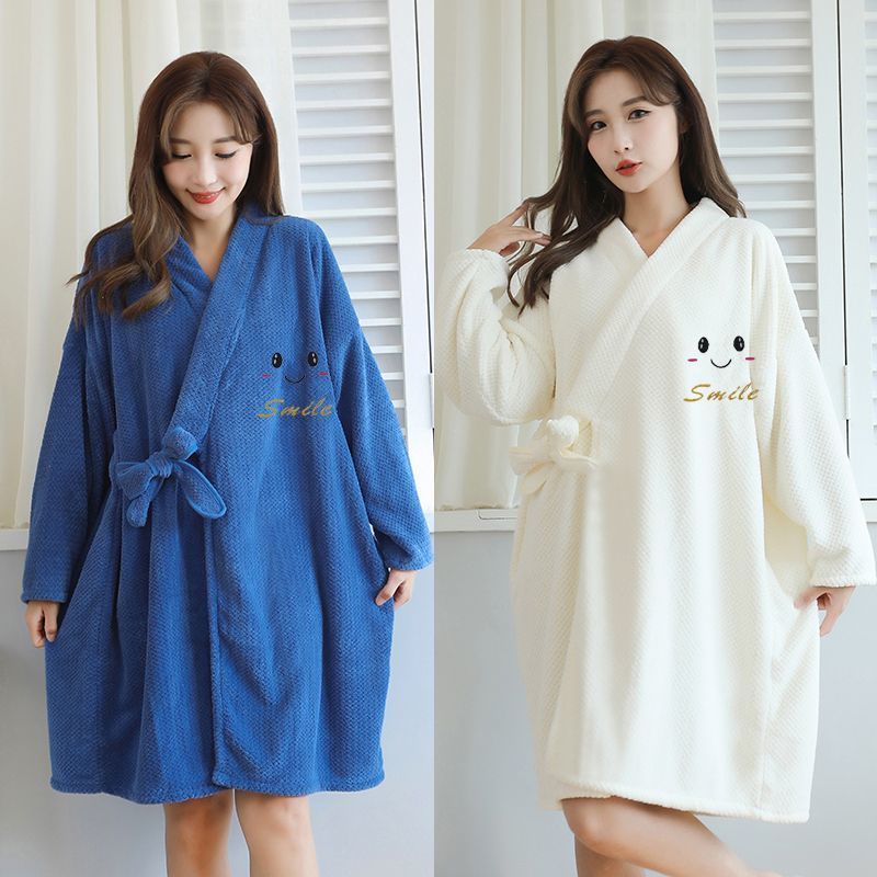 Bath Towel Adult Bathrobe Female Wearable Wrap Thickened Absorbent Female Students Autumn and Winter Soft Quick-drying Bath Special Bathrobe Bath Towel Adult Bathrobe Female Wearable Wrap Thickened Absorbent Female Students Autumn and Winter Soft Quick-drying Bath Special Bathrobe