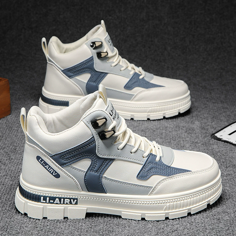 Мужские ботинки 2025: Новинка осени, модные универсальные повседневные высокие ботинки-мартинсы из кожи, износостойкие, легкие, стильные рабочие ботинки