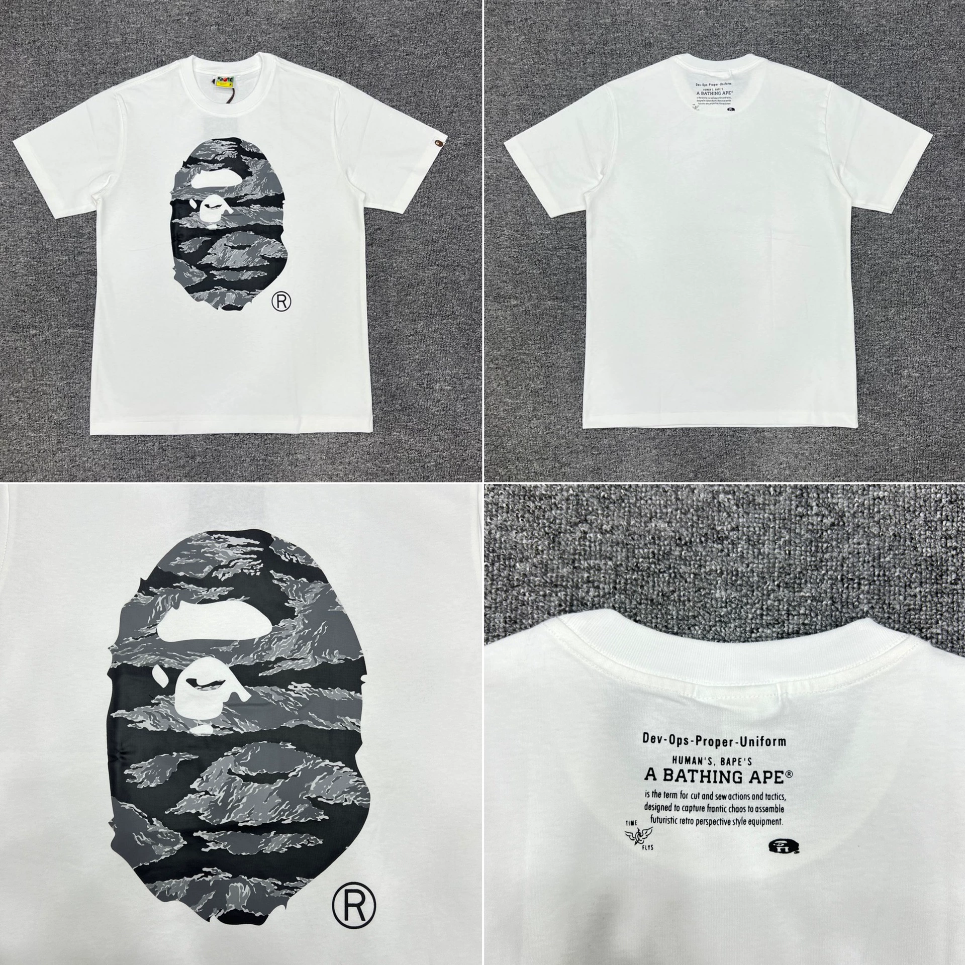 Стильный брендовый топ BAPE с половинными рукавами TEE для мужчин и женщин, камуфляж голова обезьяны, высокого уровня, свободный крой, короткий рукав