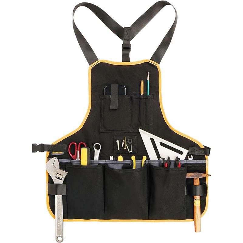 Amazon Comercio exterior delantal de lona gruesa bolsillo multifuncional industria pesada jardinería electricista carpintería ropa de trabajo herramienta delantal