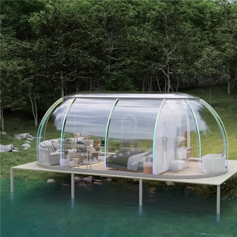 Área turística PC transparente estrella al aire libre acampamiento residencial hotel famoso albergue creativo estrella esférica habitación de tienda de campaña
