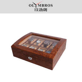 豪华8槽木制机械表收纳盒高档简约手表盒轻奢珠宝黄金首饰盒