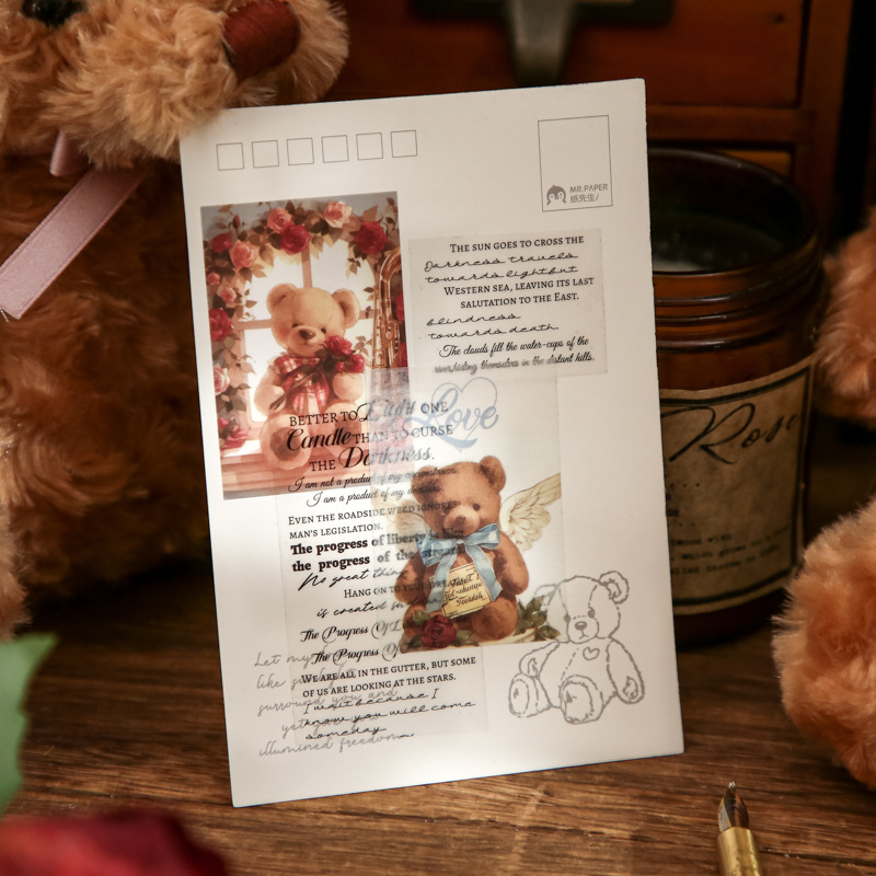 Mr. Paper Letter Collection Bear Romantic House Carta de valor alto original Sello de papel Pegatina de sellado Material de juego de membrete