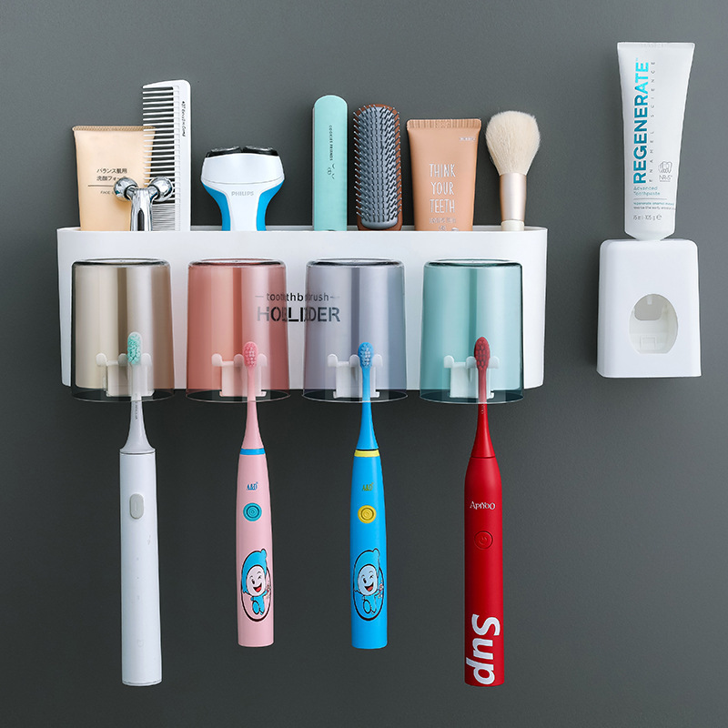 Toothbrush holder for hair-free paste wall-mounted rack suit brushing Cup toothbrush cup