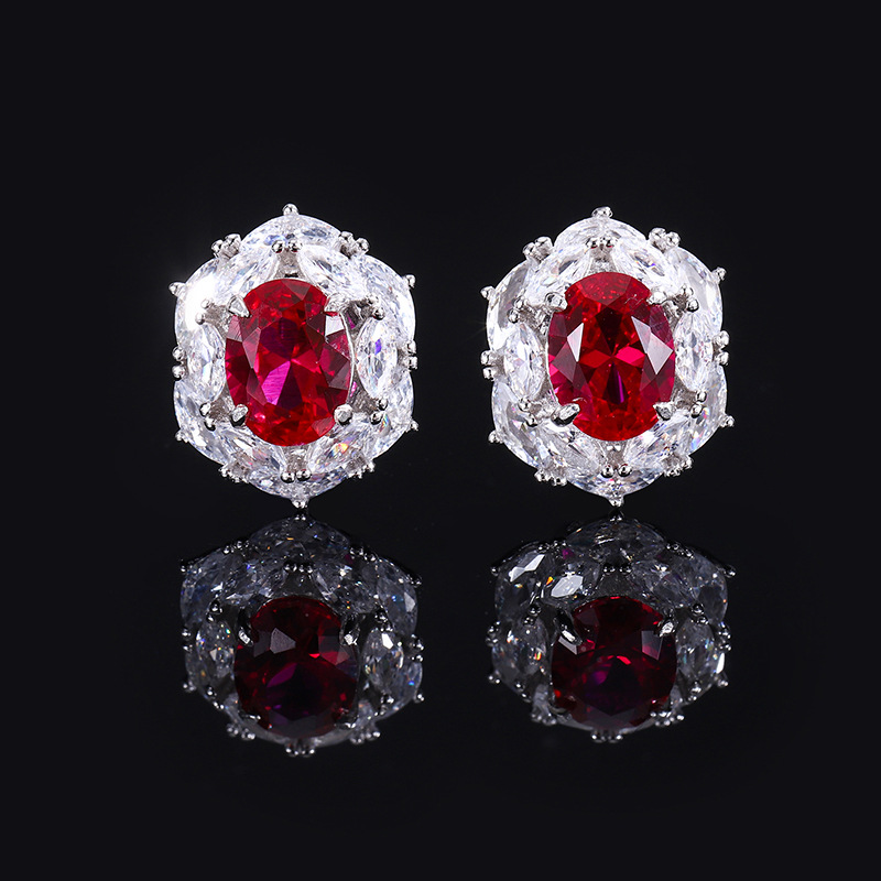 Zhuang Sheng joyería nueva S925 todo el cuerpo traje de plata simulación color tesoro pequeño huevo de Paloma traje de mujer 8*10-6*8