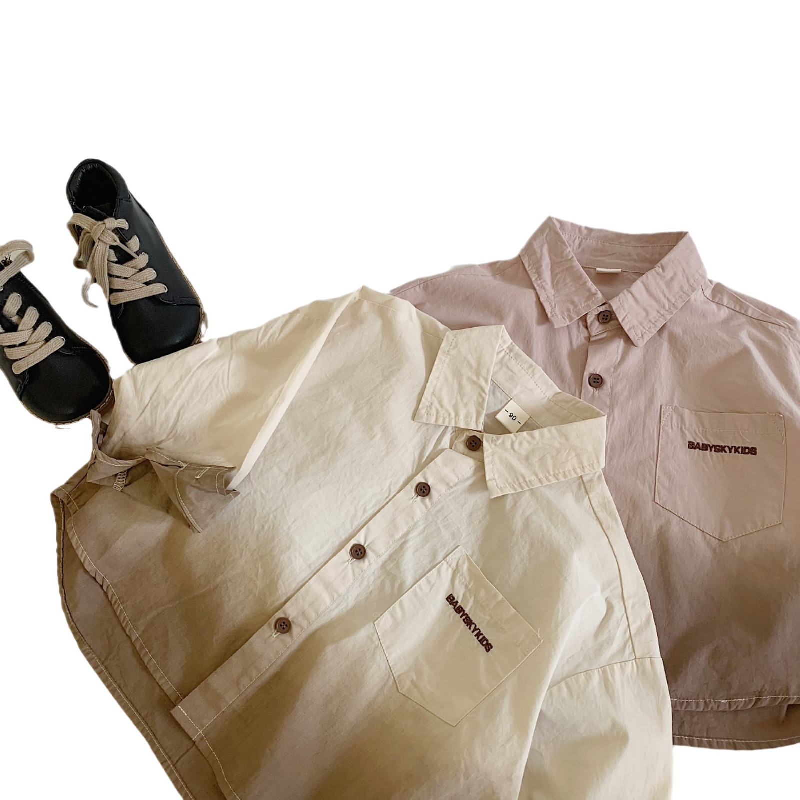 Camisas de niños Mai Bao 2025 primavera nuevos productos de algodón para niños camisas teñidas colgantes de ropa de niños camisas de mangas largas