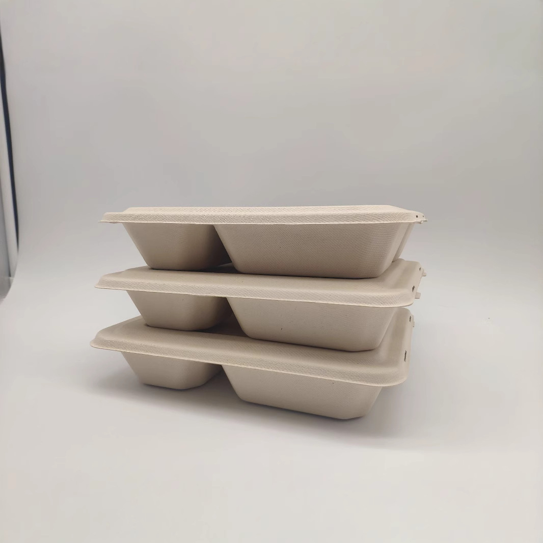 Shaogeng Oasis Pulpa de caña de azúcar Pulpa de bambú desechable protección del medio ambiente vajilla soporte dividido cuatro-rejilla degradable compostable