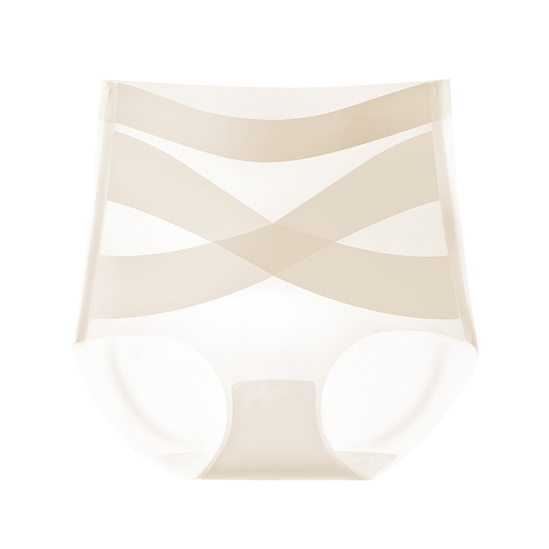 Ropa interior sin costuras de seda de hielo para mujer, estilo fino, transpirable de cintura media, cintura alta para niñas, nuevos pantalones de vientre, refrescante