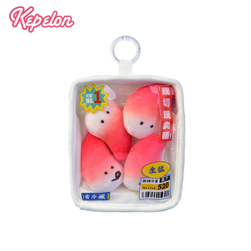 Kaipelon シーフード マーケット かわいいフレッシュカットトレイ 北極貝 サバ サーモンフィレ エビ肉 ぬいぐるみペンダント|undefined