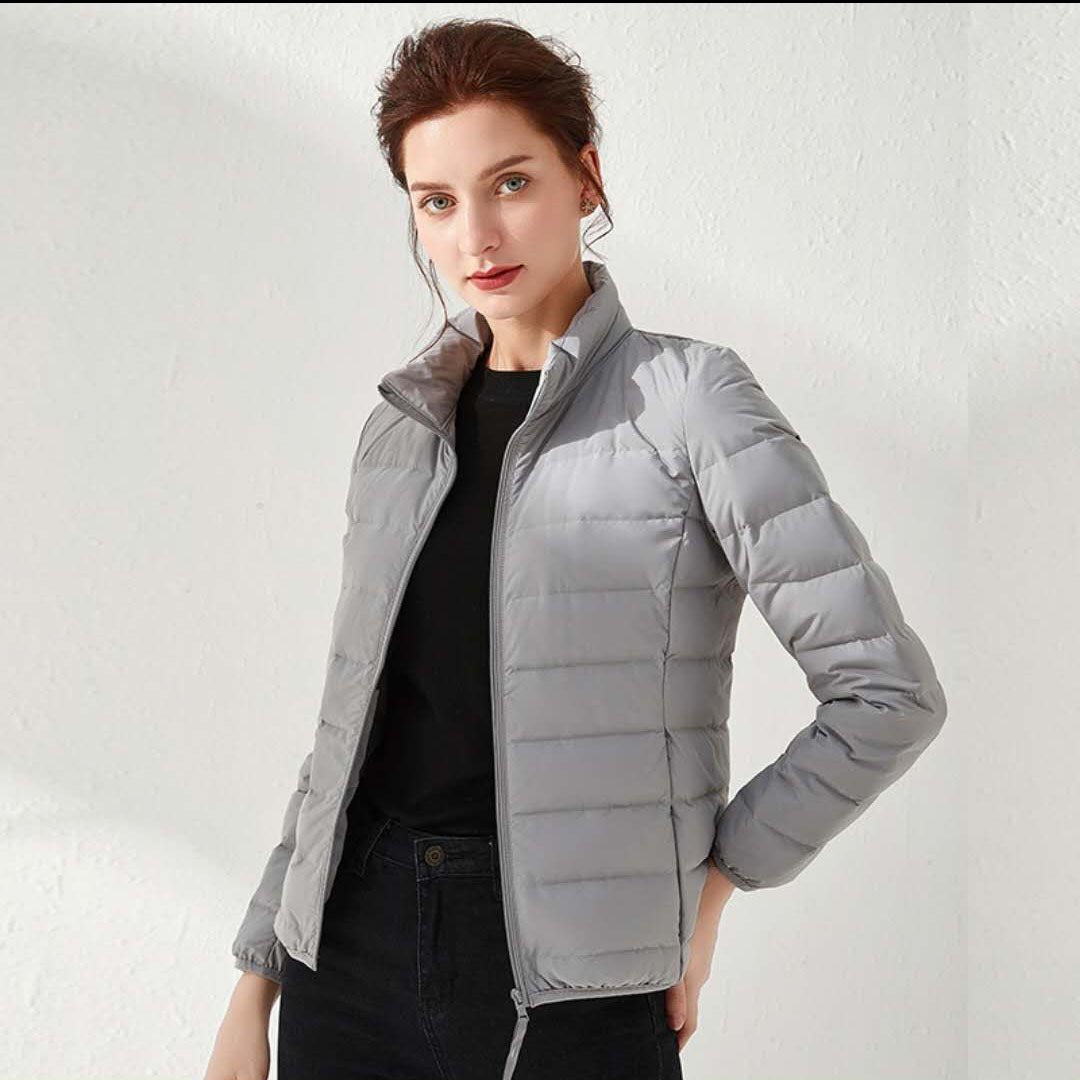 Tik Tok transfronterizo caño invierno plumón chaqueta de mujer ligera corta estilo coreano sin costuras en un tejido de gran tamaño abrigo caliente moda image 11