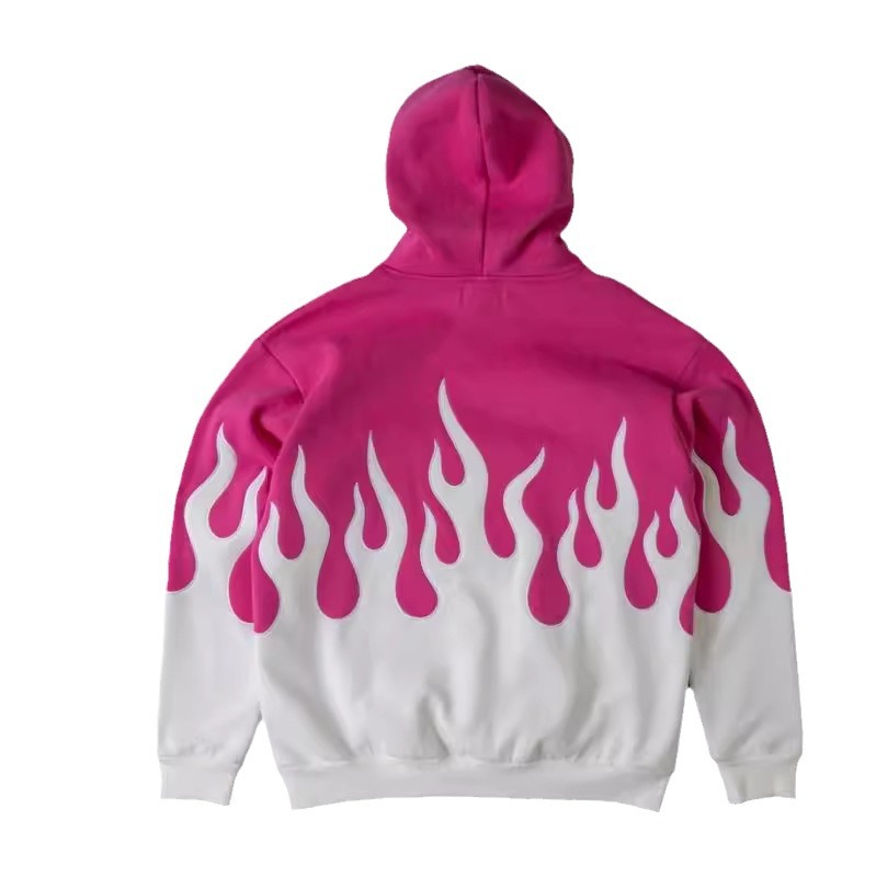 Men's Clothing fashion trend devil hell flame loose embroidery splicing hoodie _voghion.com