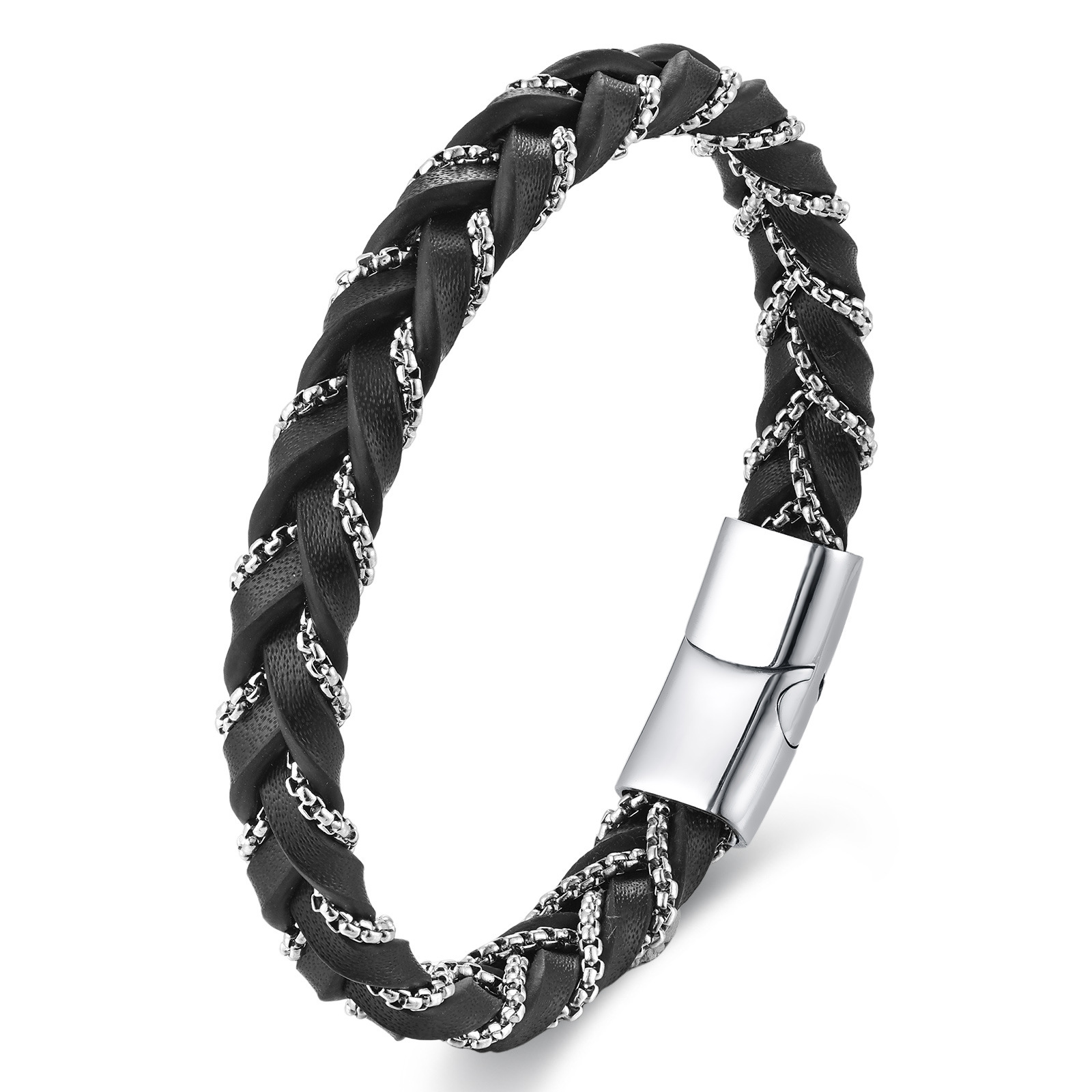25g Weight Bangle Classification Leather Chain Material 1 Piece Quantity Daily Occasion Leather Material Geometric Pattern Men's Gender Polishing Design Simple Style Style Simple Style Geometric Leather Polishing Men's Bangle Men Cord & Leather Bracelets 1